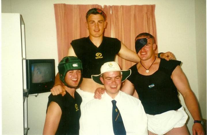 Room-mates in fancy dress
